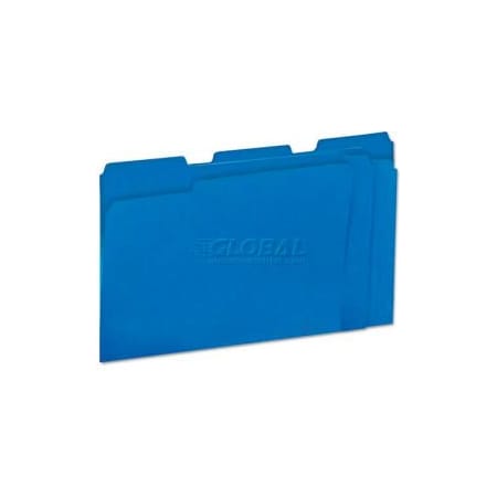 Universal Universal Colored File Folders, 1/3 Cut One-Ply Top Tab, Letter, Blue, 100/Box UNV10501***